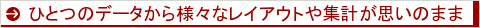 ひとつのデータから様々なレイアウトや集計が思いのまま