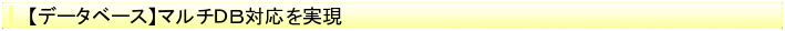 【データベース】マルチＤＢ対応を実現